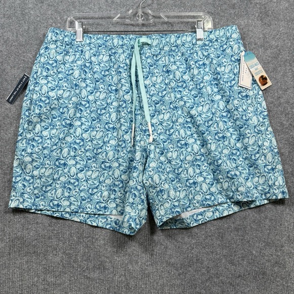 Southern Tide Other - Southern Tide Oyster Print Swim Trunks Men's XL Blue Coconut Fiber Board Shorts